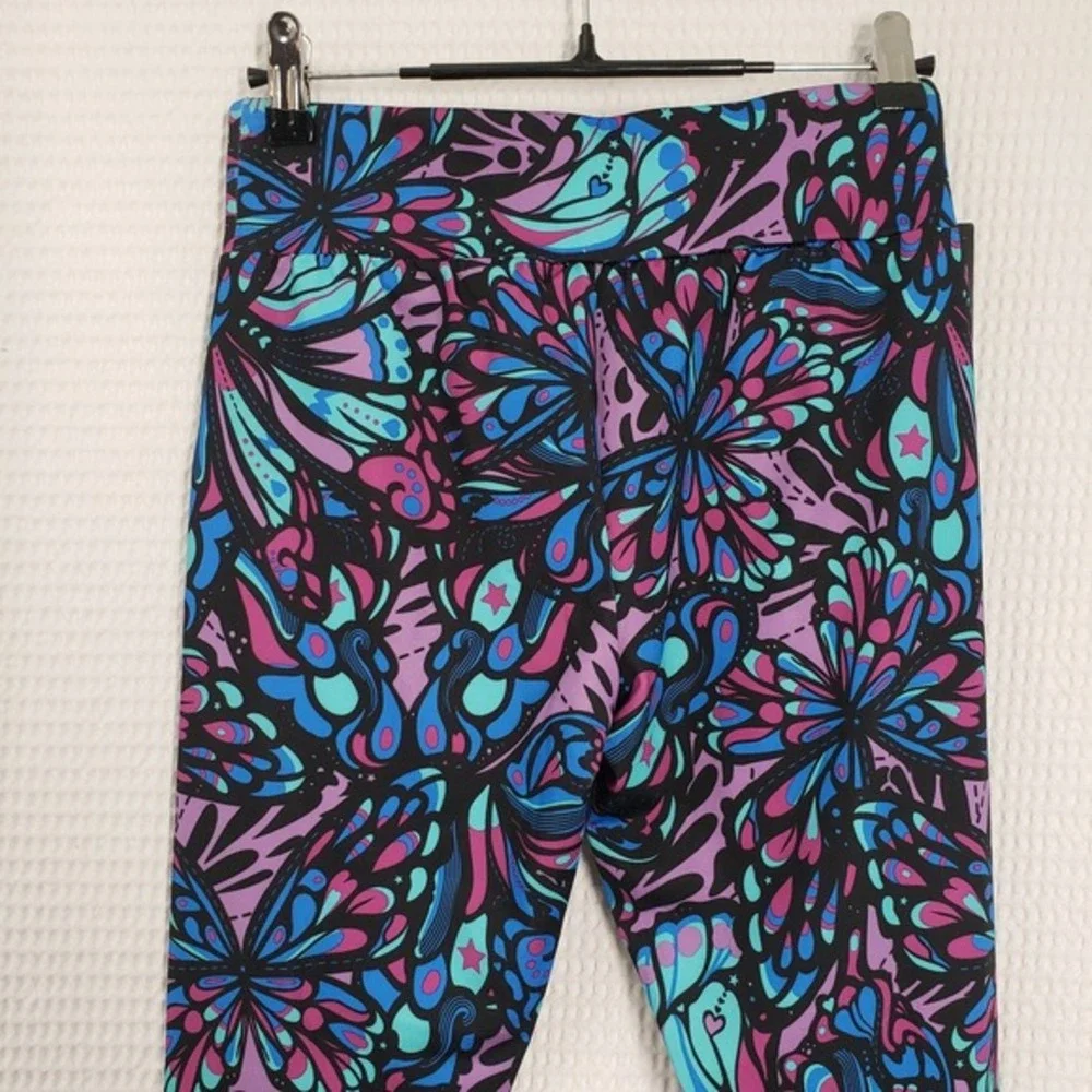 Converse All Star Leggings Girls Large‎ Blue Butterfly High Rise Whimsygoth